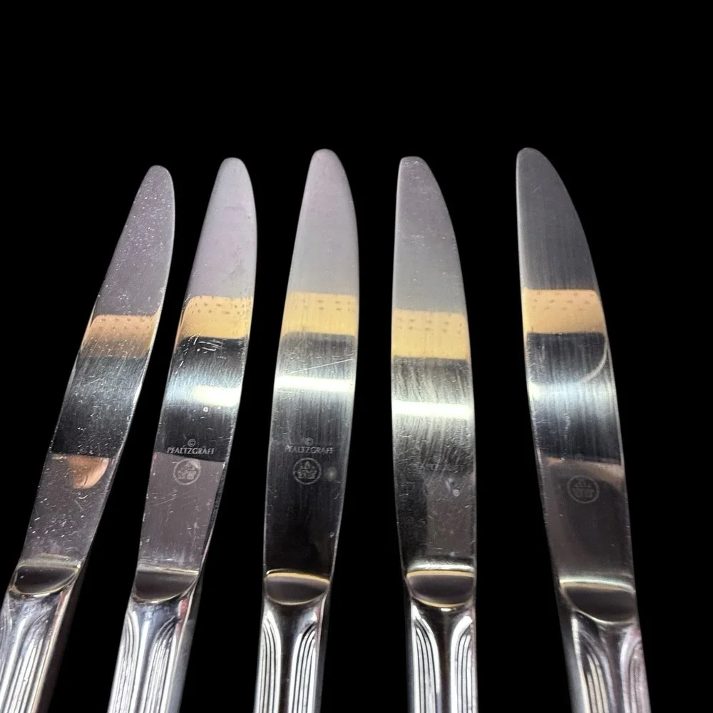 Pfaltzgraff‎ Stainless Steel FAIRISLE lot of 5 Dinner Knives